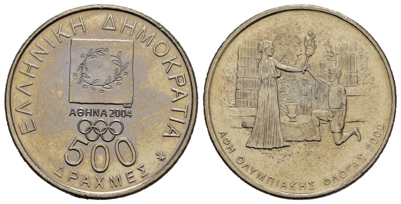 GRECIA. 500 Dracme 2000 - Olimpiadi Atene 2004. Ni. FDC