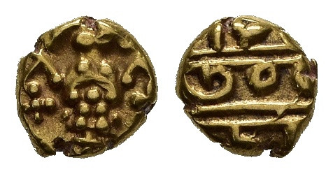 INDIA - MYSORE. British Protectorate. Gold Fanum (0,39 g) Narasismha Inscription...