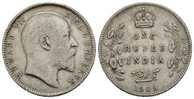 INDIA BRITANNICA. Edoardo VII. 1 Rupia 1905. Ag. BB