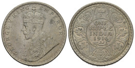 INDIA BRITANNICA. Giorgio V. 1 Rupia 1916. Ag. qFDC