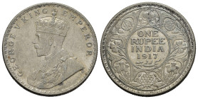 INDIA BRITANNICA. Giorgio V. Rupia 1917. Ag. SPL