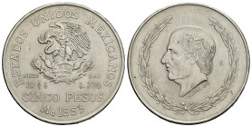 MESSICO. 5 Pesos 1953. Ag 27,90 g. qSPL