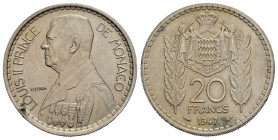 MONACO. Louis II. 20 Francs 1947. Ni. SPL+