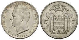 MONACO. Ranieri III. 5 Francs 1966. Ag. SPL