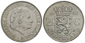 OLANDA. 2,5 Gulden 1960. Ag 14,94 g. qFDC
