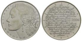 REPUBBLICA CECA. Ceska Republika. 200 Kč 2007 - Jarmila Novotná. Proof