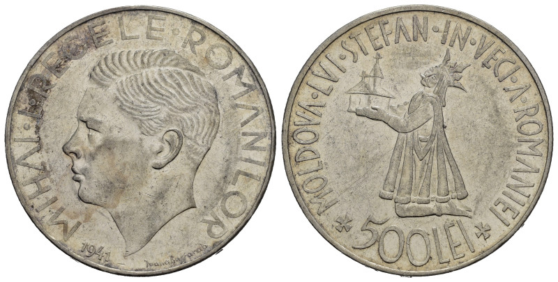 ROMANIA. 500 Lei 1941. Ag (25,13 g). SPL