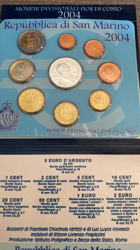 SAN MARINO. Monetazione in Euro. Serie Divisionale 2004. FDC