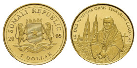 SOMALIA. 5 Dollari 2008 Giovanni Paolo II. Au (1,23 g). Proof