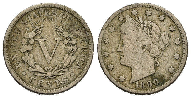 STATI UNITI. 5 cents 1890. Ni. qBB