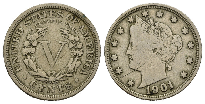 STATI UNITI. 5 cents 1901. Ni. MB-BB