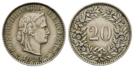 SVIZZERA. 20 Rappen 1939 B. BB