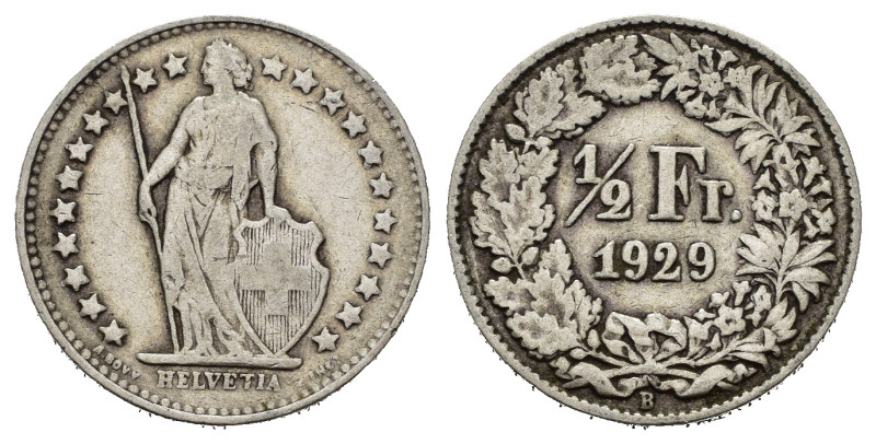 SVIZZERA. 1/2 Franco 1929. Ag. MB