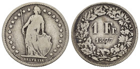 SVIZZERA. 1 Franco 1877. Ag. MB