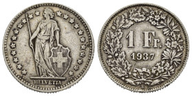 SVIZZERA. 1 Franco 1937. Ag. BB