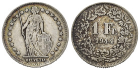 SVIZZERA. 1 Franco 1944. Ag. BB