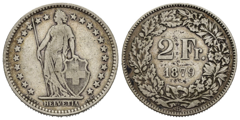 SVIZZERA. 2 Francs 1879. Ag. MB