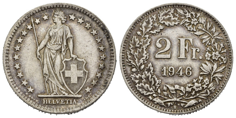 SVIZZERA. 2 Francs 1946. Ag. BB+