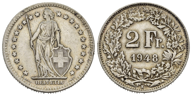 SVIZZERA. 2 Francs 1948. Ag. BB