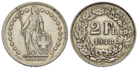 SVIZZERA. 2 Francs 1948. Ag. BB