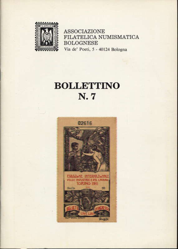 AA.VV. - Associazione fil. numismatica bolognese Bollettino N 7. Bologna, 1994. ...