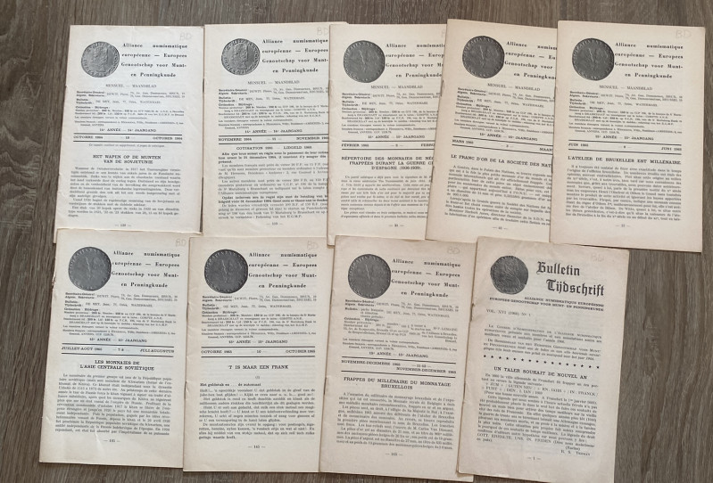 ALLIANCE NUMISMATIQUE EUROPEENNE - Lotto di 9 periodici anni '60. Buono stato