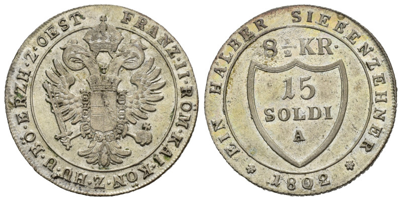 GORIZIA. Francesco II. 15 soldi 1802 A. Vienna (Austria). Gig.1. qFDC