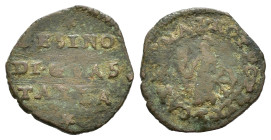 GUASTALLA. Ferrante III Gonzaga (1632-1678). Sesino con Santa Caterina. Mi (1,19 g). MIR 424. MB