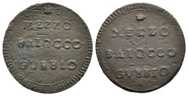 GUBBIO. Prima Repubblica Romana (1798-1799). 1/2 Baiocco. Cu (4,22 g). qBB