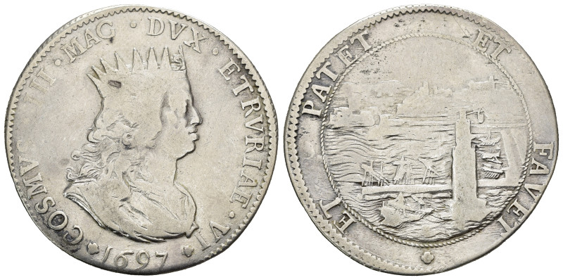 LIVORNO. Cosimo III (1670-1723). Tollero 1697. Ag (26,45 g). Pucci 63. MB