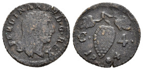 NAPOLI. Ferdinando IV di Borbone (1759-1816). 4 Cavalli 1804. Cu (2,10 g). Gig. 170. Rara. MB