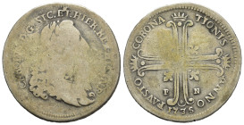 PALERMO. Regno di Sicilia. Carlo di Borbone. 6 tarì 1735. Ag (12,77 g). MB