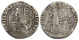 PESARO. Camilla d'Aragona reggente e Giovanni Sforza (1483-1849). Grosso Ag (1,70 g). Campo inquartato - Beata vergine con bambinello. Cavicchi 55. MB