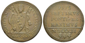 ROMA. Stato Pontificio. Pio VII (1800-1823). Baiocco 1802. Cu. BB