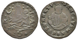 VENEZIA. Monetazione anonima. Bezzo da 6 bagattini. Legge 22/01/1604. Cu (3,89 g). Paolucci 730. Esemplare in alta qualità per la tipologia. SPL, debo...