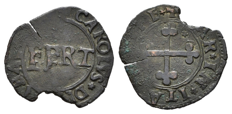 Savoia. Carlo II (1504-1553). Quarto Mi (0,92 g). Nel campo FERT - Croce Maurizi...