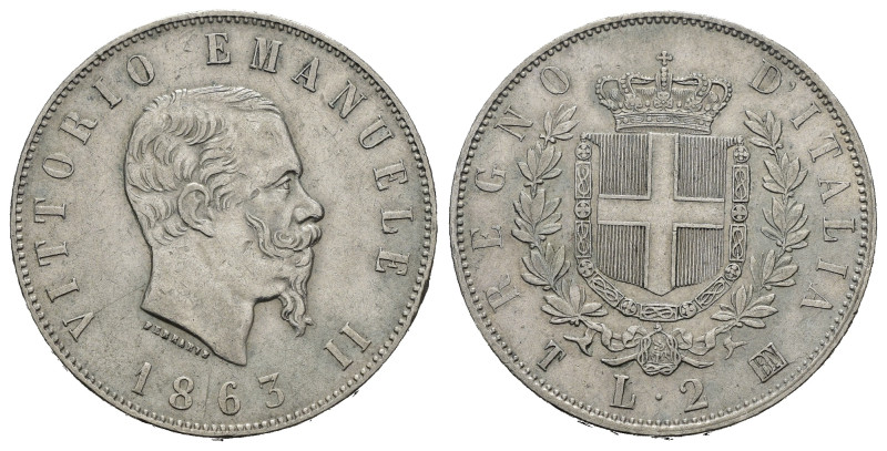 Regno d'Italia. Vittorio Emanuele II (1861-1878). Torino. 2 Lire 1863 T "Stemma"...