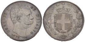 Regno d'Italia. Umberto I (1878-1900). 5 lire 1879. Ag. Gig. 24. qSPL