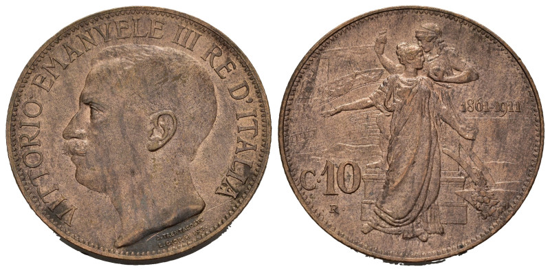 Regno d'Italia. Vittorio Emanuele III (1900-1943). 10 centesimi 1911 "Cinquanten...