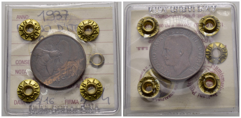 Regno d'Italia. Vittorio Emanuele III (1900-1943). 10 centesimi 1937 "Ape". Peri...