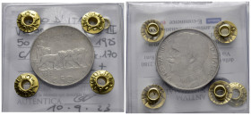 Regno d'Italia. Vittorio Emanuele III (1900-1943). 50 centesimi 1925 C/liscio "Leoni". Gig. 170. Periziata Angiolillo. SPL+