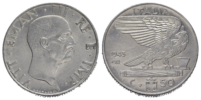 Regno d'Italia. Vittorio Emanuele III (1900-1943). 50 centesimi 1943 "Impero". G...