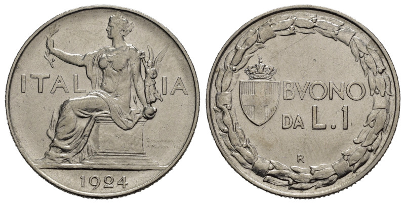 Regno d'Italia. Vittorio Emanuele III (1900-1943). Buono da 1 lira 1924. Gig. 14...