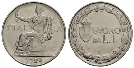 Regno d'Italia. Vittorio Emanuele III (1900-1943). Buono da 1 lira 1924. Gig. 142. qSPL