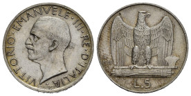 Regno d'Italia. Vittorio Emanuele III. 5 lire 1930. Ag. qFDC