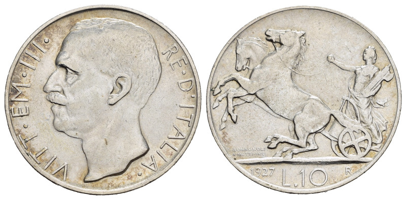 Regno d'Italia. Vittorio Emanuele III (1900-1943). 10 lire 1927 *una rosetta "Bi...