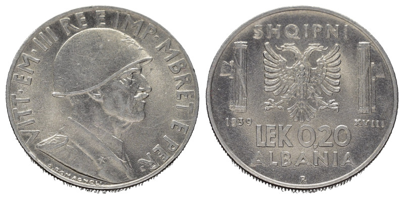 Vittorio Emanuele III (1900-1943). ALBANIA. 0,20 lek 1940 XVIII. Magnetica. qFDC