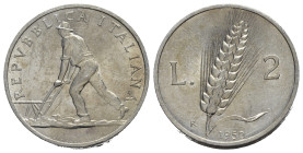 Repubblica Italiana. 2 Lire 1950 "Spiga". qFDC