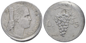 REPUBBLICA ITALIANA. Errori di conio. 5 lire 1949 conio decentrato. BB