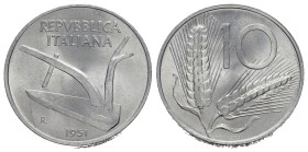 Repubblica Italiana. 10 lire 1951 Spiga. FDC